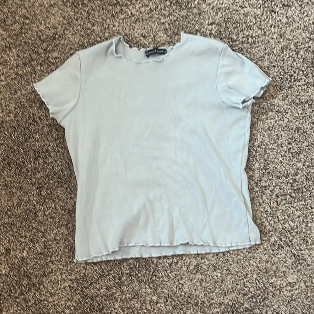 Blue brandy Melville lettuce shirt